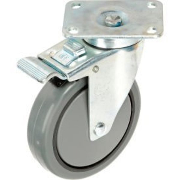 Casters Wheels & Industrial Handling Faultless Total Lock Swivel Plate Caster 899-5TB 5" Polyurethane Wheel 899-5TB
